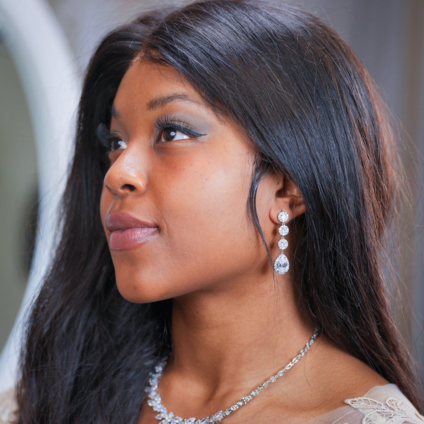 Imani - Gold Crystal Bridal Earrings
