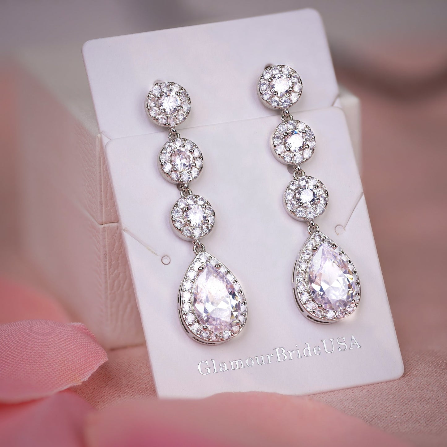 Imani - Gold Crystal Bridal Earrings