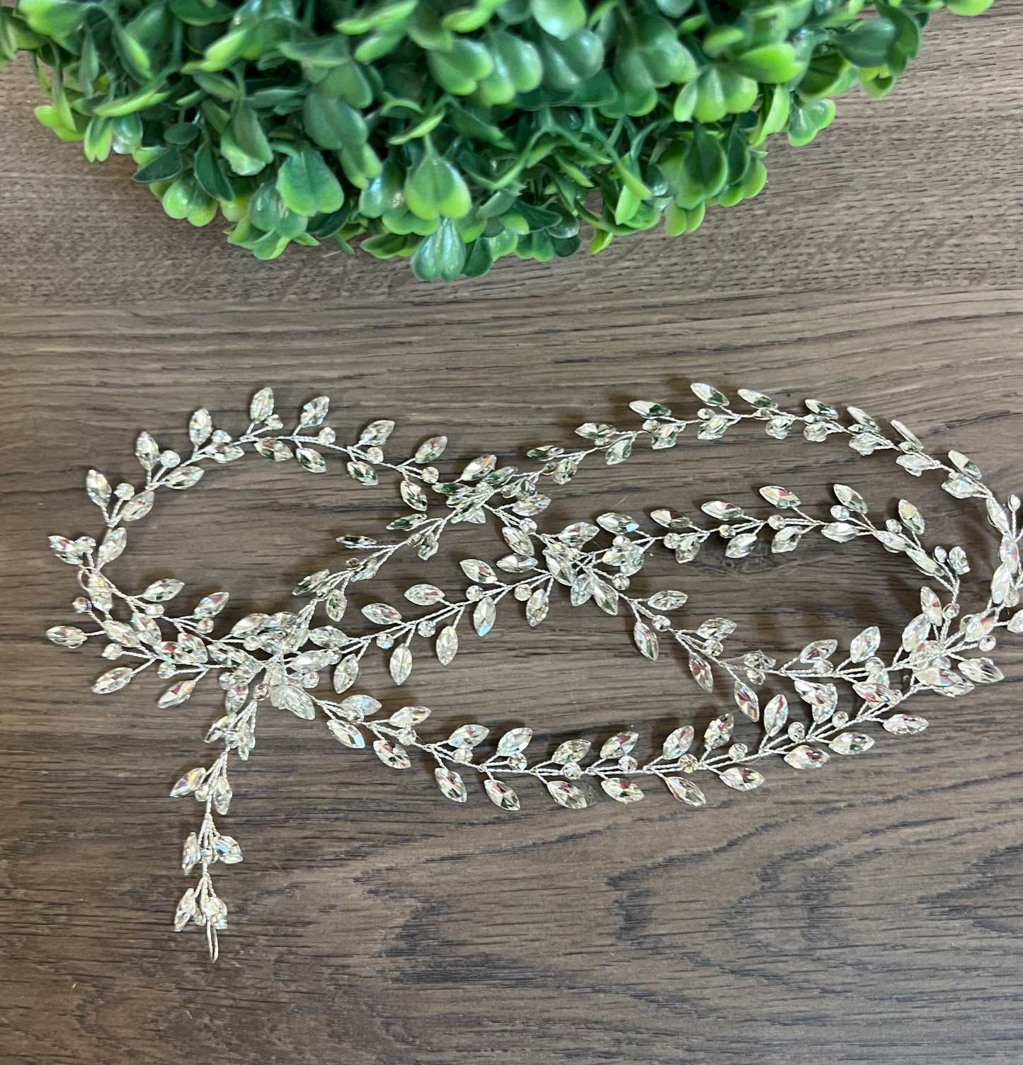 Crystal Hair Vine Long Wire Tiara Rhinestone Hair piece Crystal Hair Vine for Wedding Extra Long Bridal Tiara Long Crystal Hair Vine