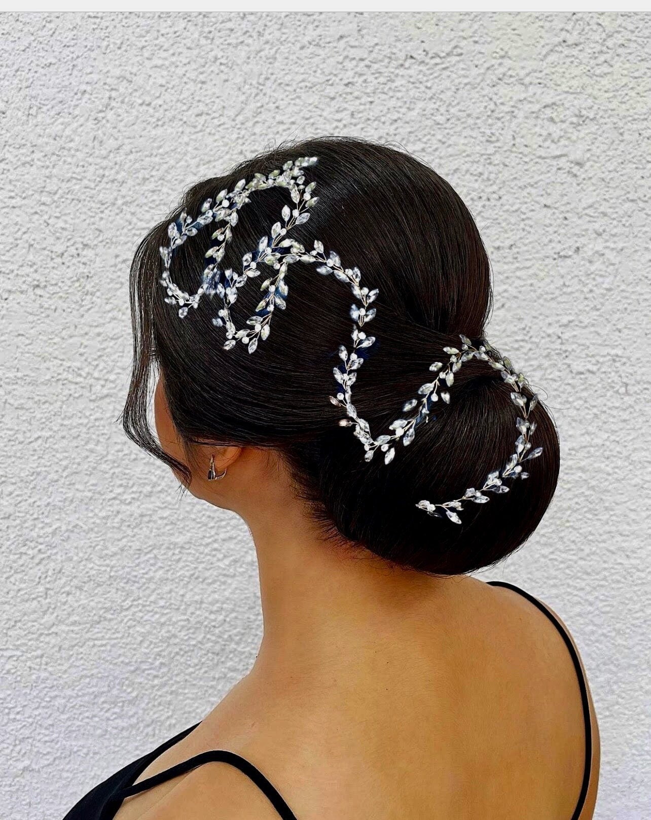 Crystal Hair Vine Long Wire Tiara Rhinestone Hair piece Crystal Hair Vine for Wedding Extra Long Bridal Tiara Long Crystal Hair Vine