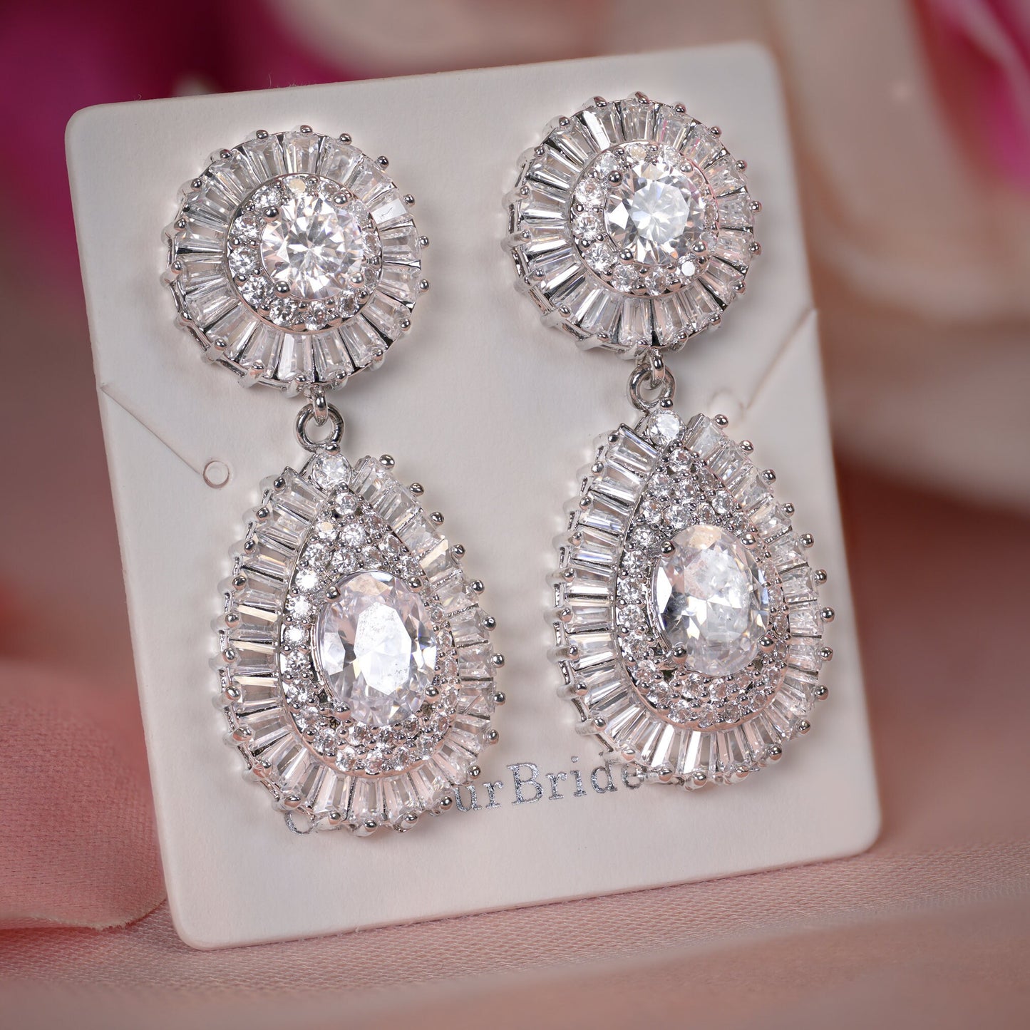 Bridal Necklace Set Diamond Wedding Jewelry Set Diamond Necklace Silver Wedding Jewelry Crystal Wedding Jewelry Set