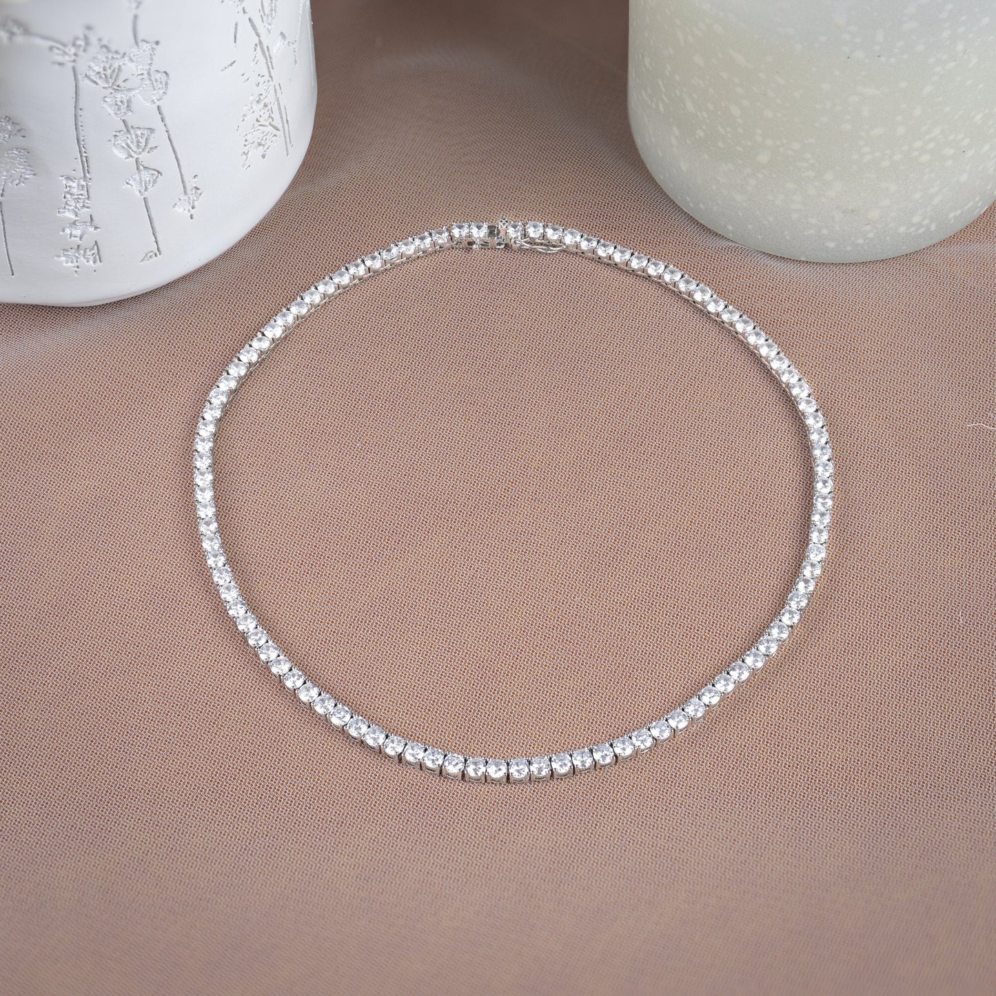 Tennis Necklace Set Diamond Wedding Jewelry Set Diamond Necklace Silver Bridal Necklace Set Crystal Wedding Jewelry Set