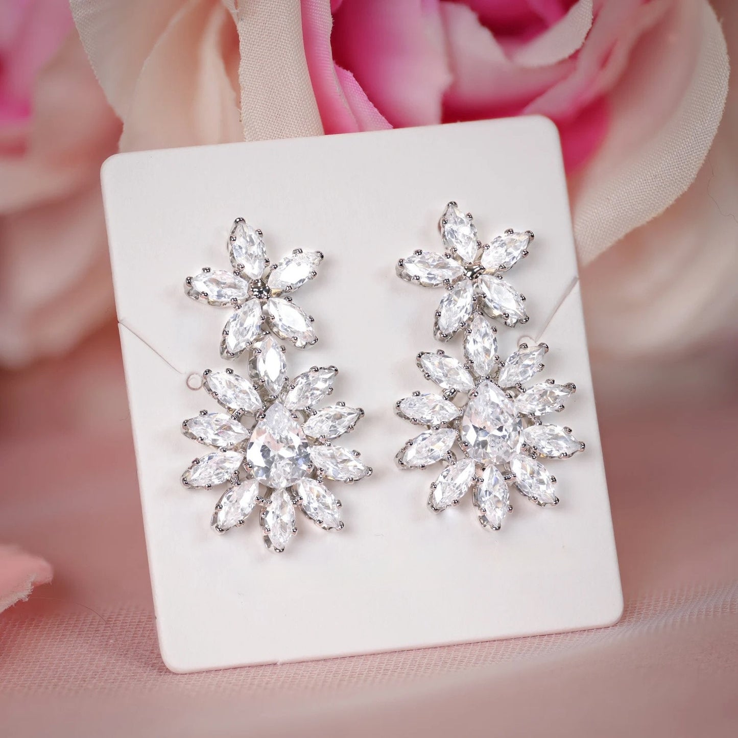 Crystal Necklace Set Diamond Bridal Jewelry Set Diamond Necklace Silver Wedding Jewelry Crystal Wedding Jewelry Set