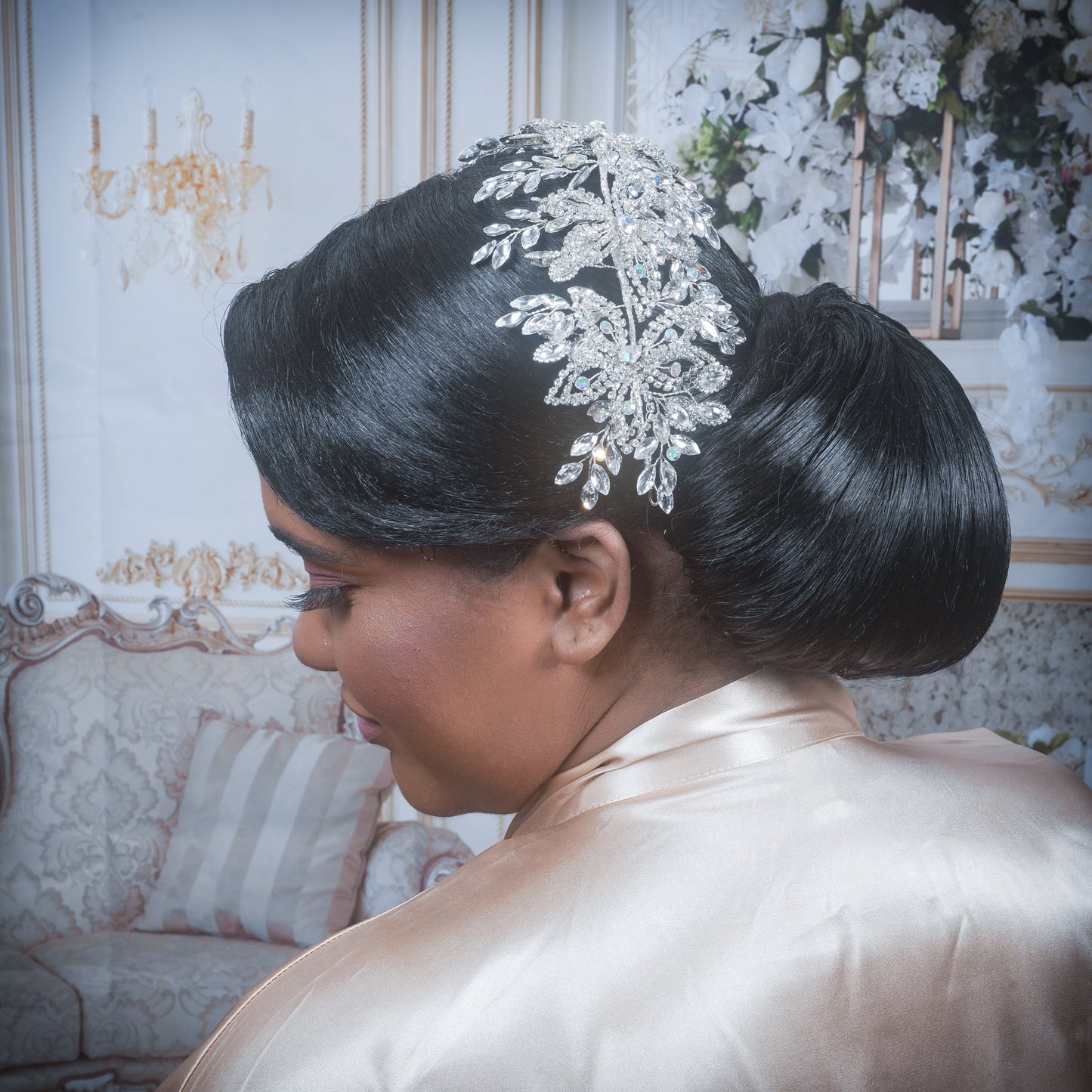 Crystal Tiara Bridal Crown Large Rhinestone Hair piece Crystal Wedding Crown Rhinestone Headpiece Statement Bridal Hair Accessory Tiara