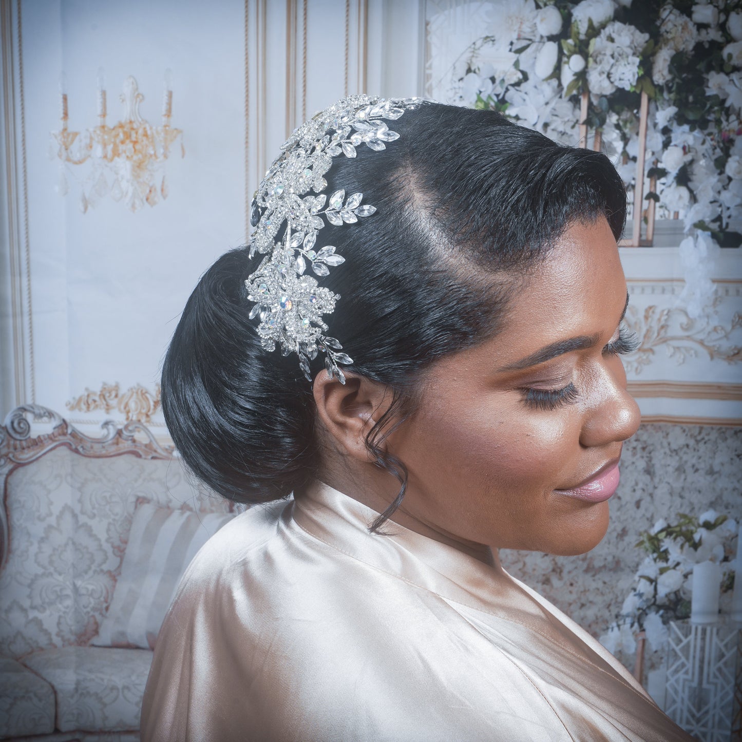 Crystal Tiara Bridal Crown Large Rhinestone Hair piece Crystal Wedding Crown Rhinestone Headpiece Statement Bridal Hair Accessory Tiara