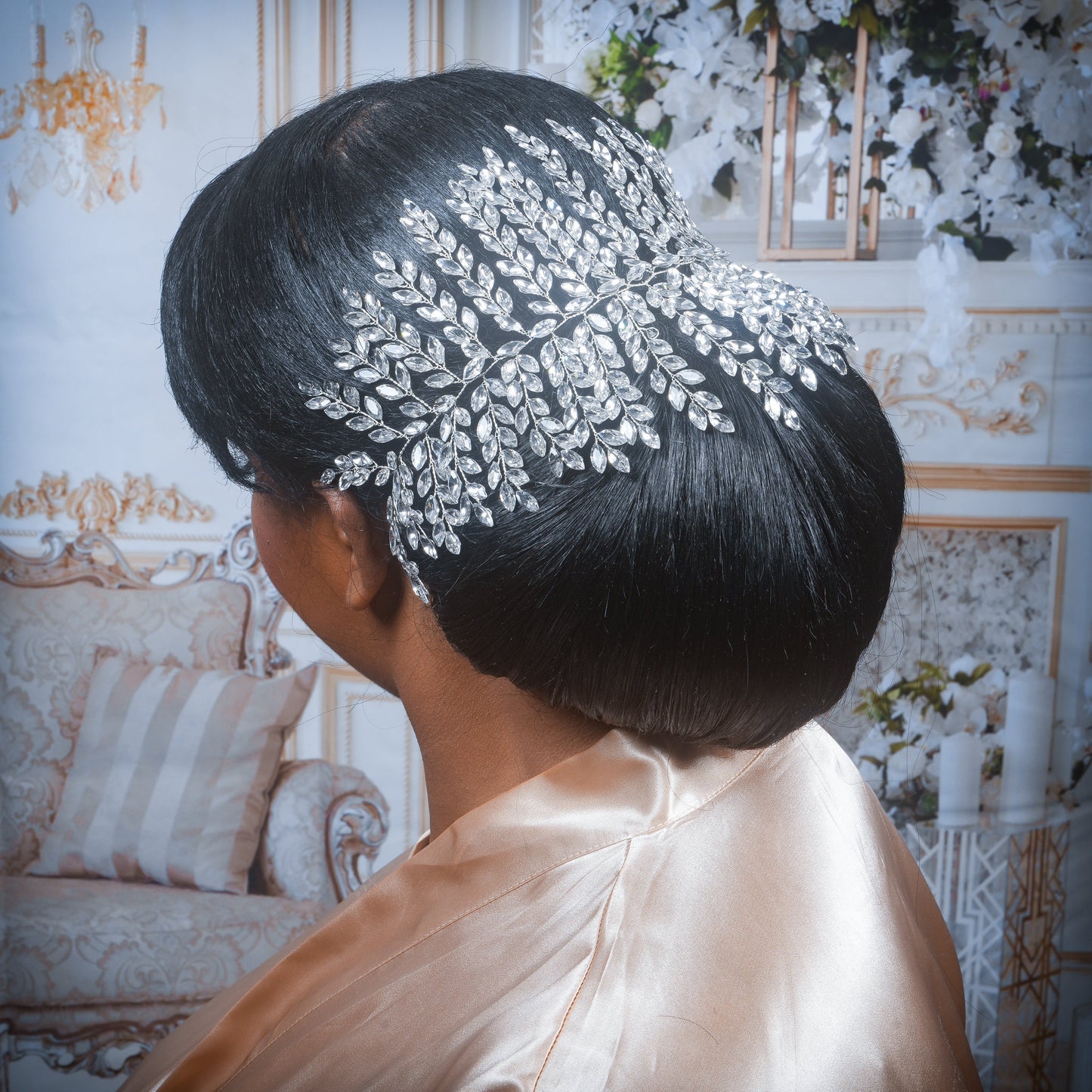 Crystal Wedding Hair Piece Silver Hair Accessory Crystal Bridal Hair Accessory Crystal Hair piece Large Headpiece Wedding Hair Clip Bridal