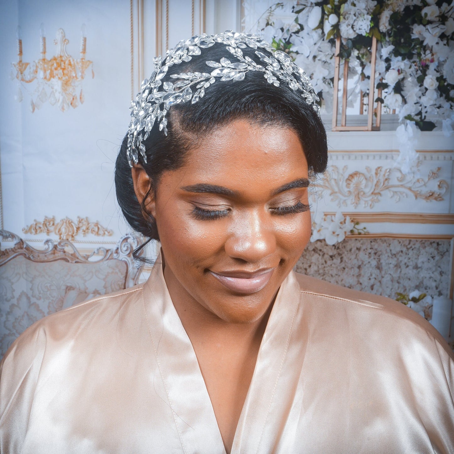 Crystal Bridal Headpiece Wedding Extra Large Rhinestone Headpiece Crystal Bridal Hair piece Crystal Hair Vine Statement Headpiece