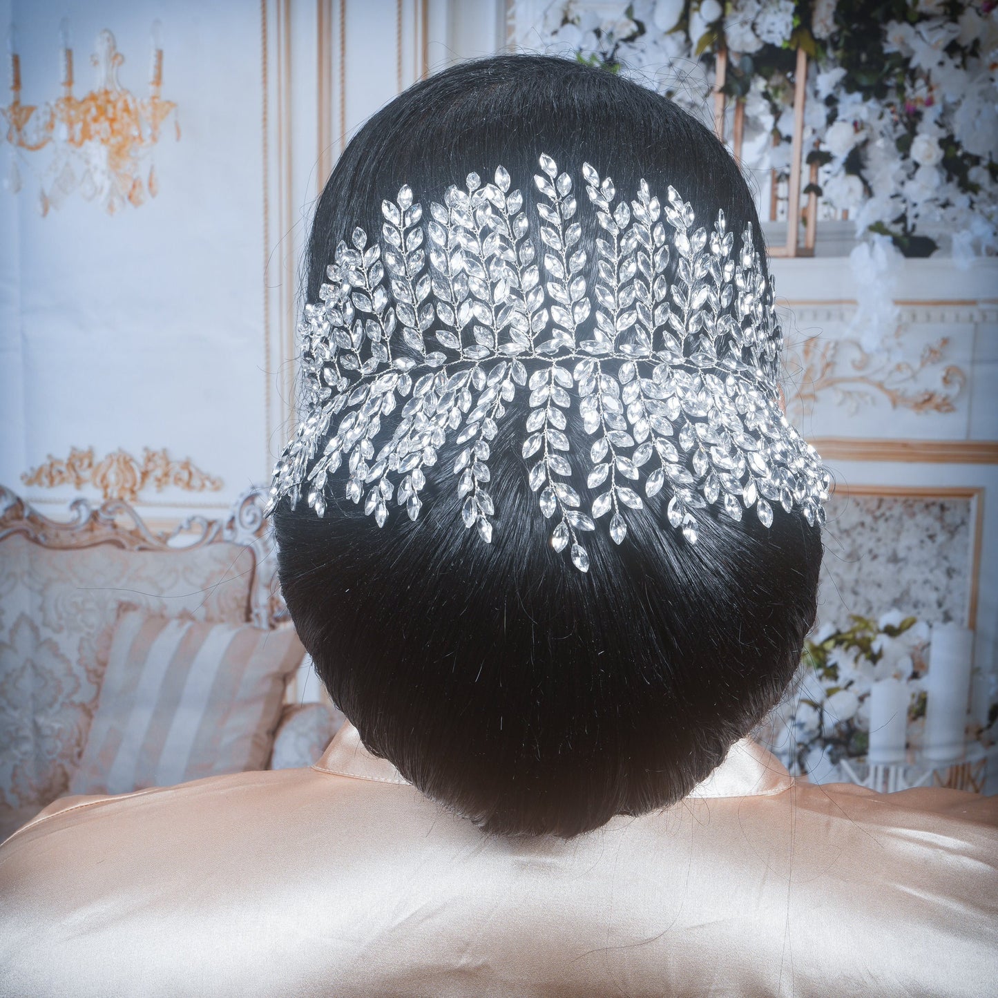 Crystal Wedding Hair Piece Silver Hair Accessory Crystal Bridal Hair Accessory Crystal Hair piece Large Headpiece Wedding Hair Clip Bridal