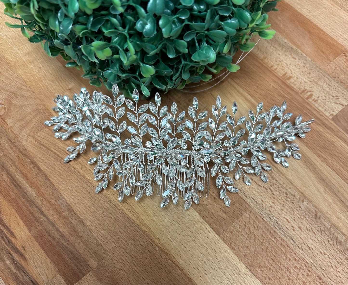 Crystal Hair Piece Silver Bridal Hair Comb Large Crystal Wedding Hair Comb Rhinestone Hair Piece Crystal Tiara Hair Comb Wedding