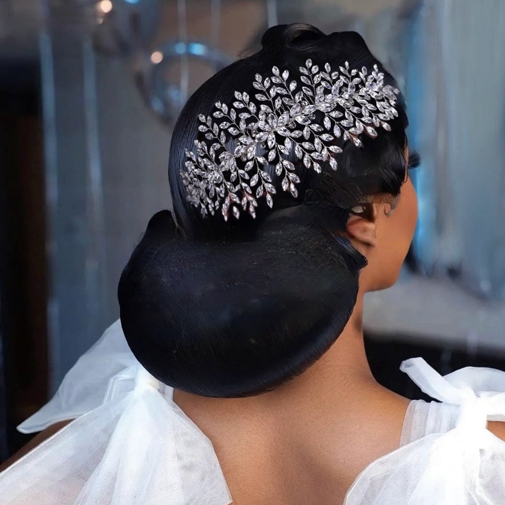 Crystal Hair Piece Silver Bridal Hair Comb Large Crystal Wedding Hair Comb Rhinestone Hair Piece Crystal Tiara Hair Comb Wedding