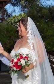 Pearl Veil with Lace Bridal Veil Floor Wedding Veil Pearl Veil Cathedral Veil White Fingertip Pearl Veil