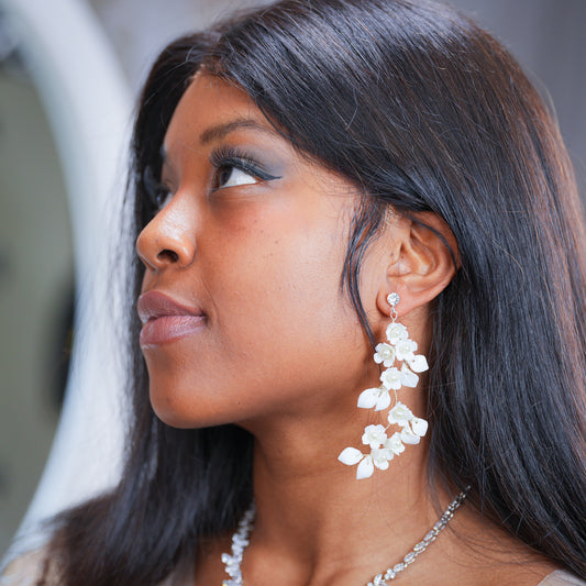 Jasmine - Floral Wedding Earrings