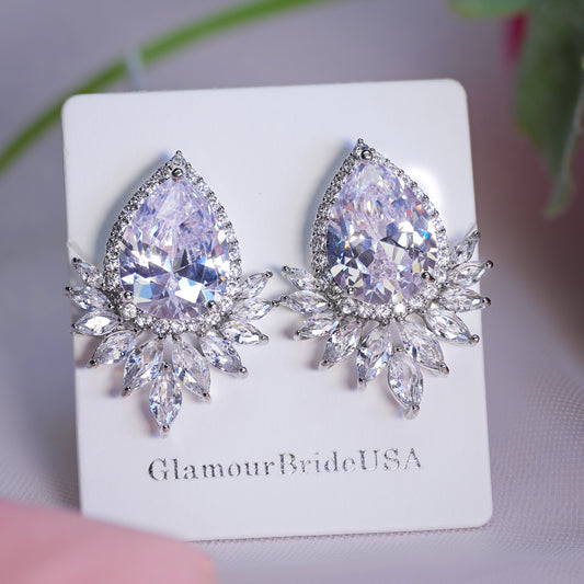 Asia - Big Crystal Wedding Earrings
