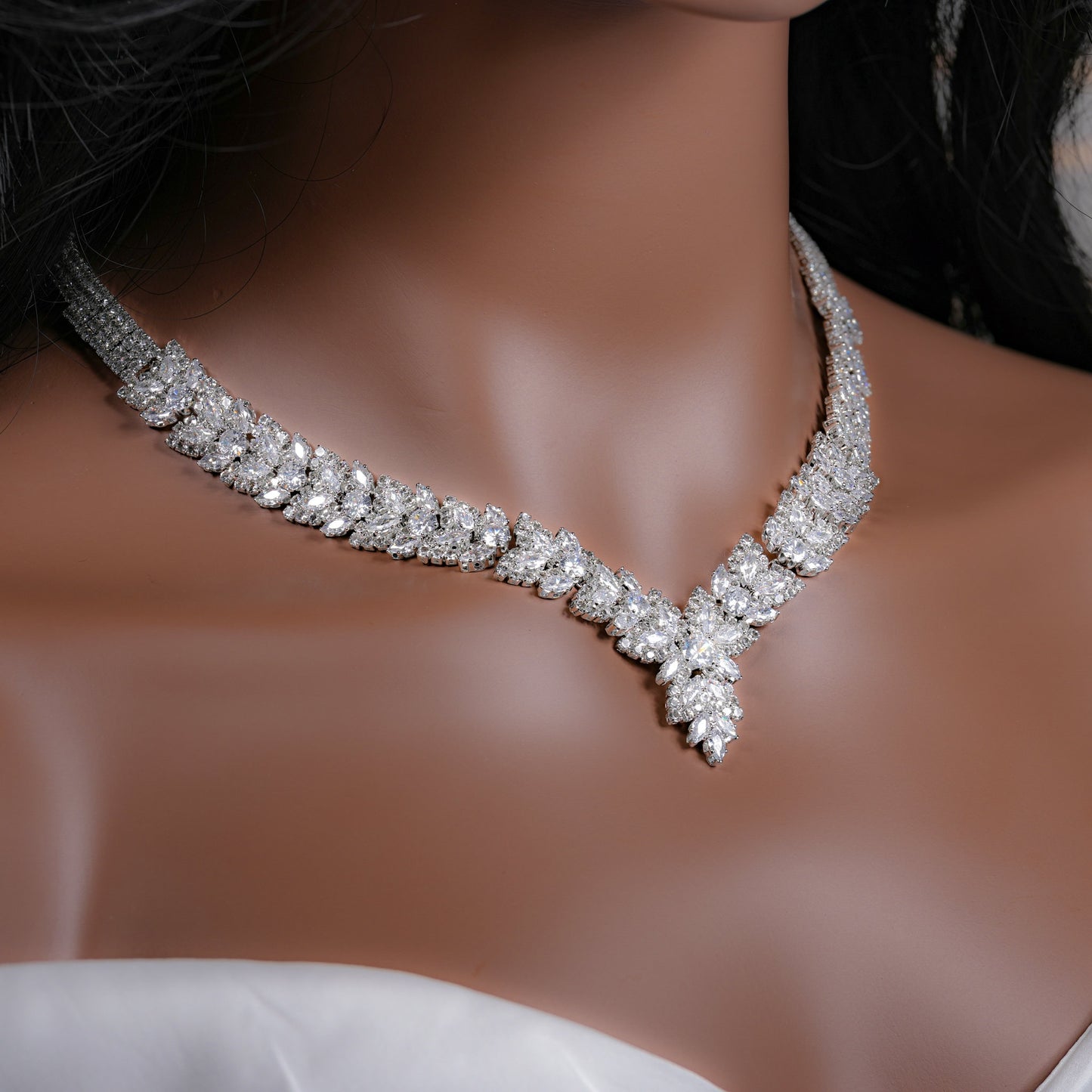 Crystal Necklace Set Diamond Wedding Jewelry Set Bridal Necklace Silver Wedding Jewelry Crystal Wedding Jewelry Set