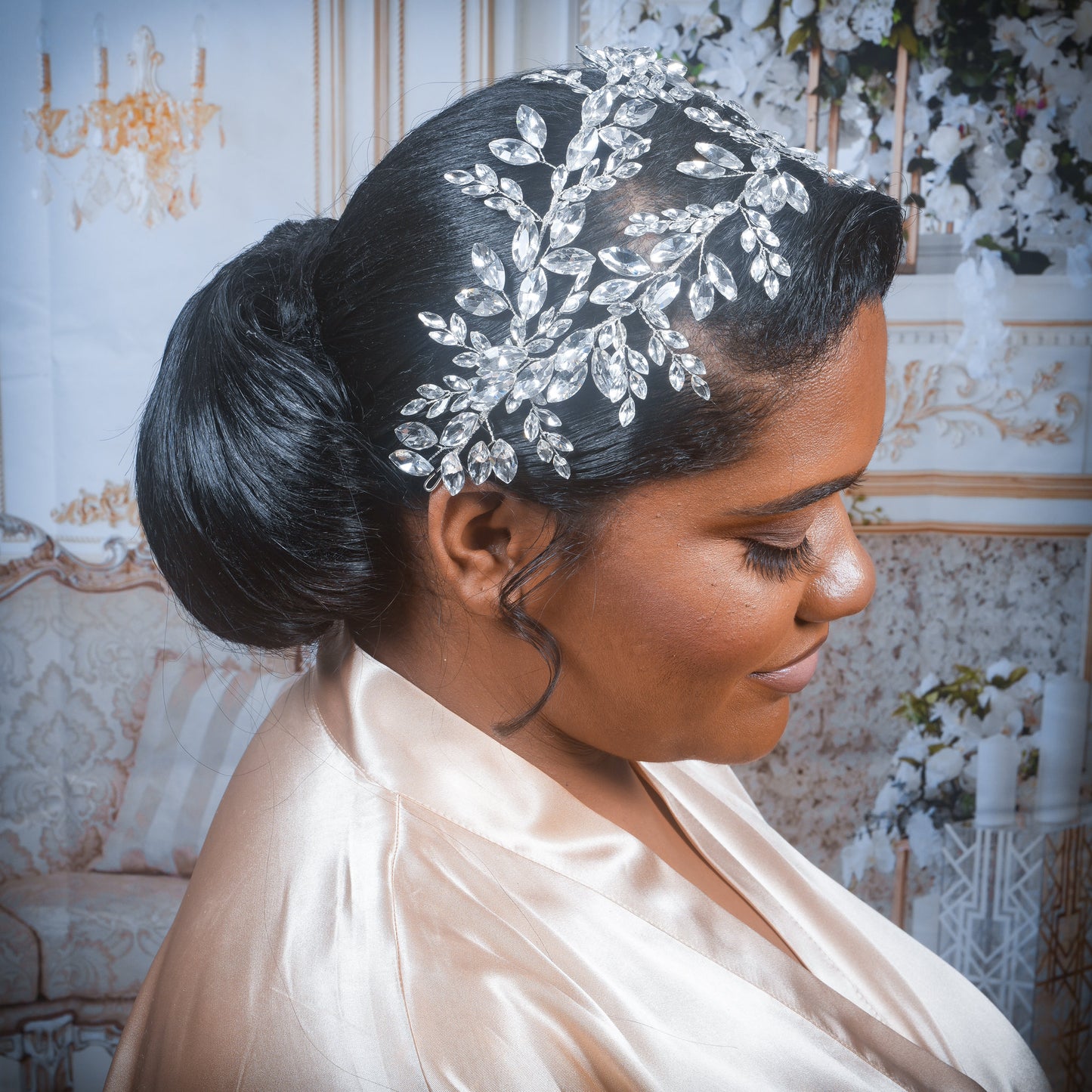 Crystal Bridal Headpiece Wedding Extra Large Rhinestone Headpiece Crystal Bridal Hair piece Crystal Hair Vine Statement Headpiece