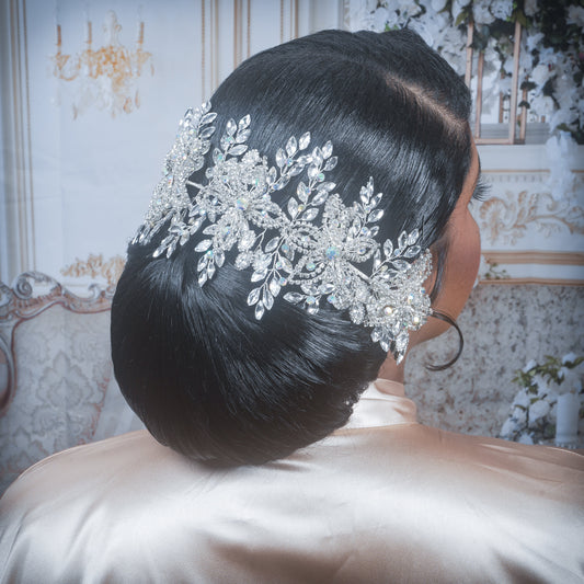 Crystal Tiara Bridal Crown Large Rhinestone Hair piece Crystal Wedding Crown Rhinestone Headpiece Statement Bridal Hair Accessory Tiara