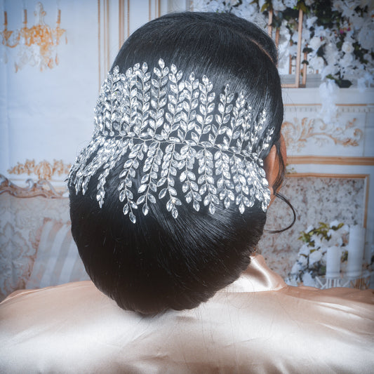 Crystal Wedding Hair Piece Silver Hair Accessory Crystal Bridal Hair Accessory Crystal Hair piece Large Headpiece Wedding Hair Clip Bridal