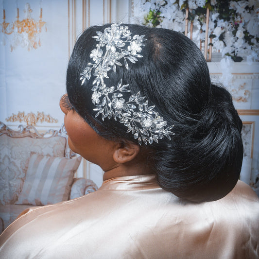 Crystal Hair piece for Bride Large Rhinestone Hair Headpiece Crystal Bridal Hair Clip Crystal Hair Vine Statement Headpiece