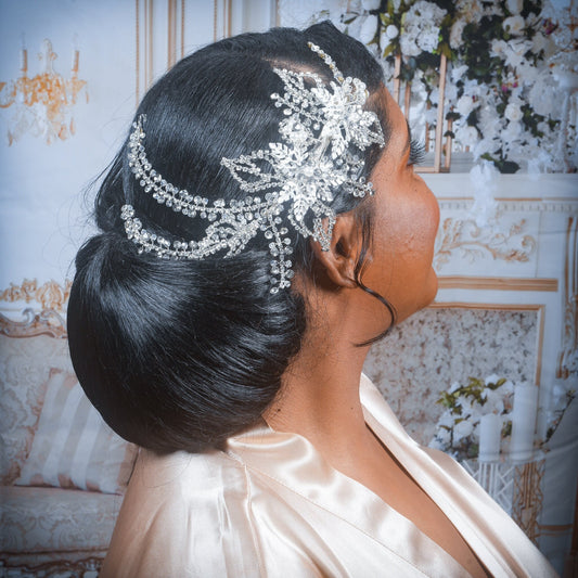 Floral Wedding Hair Piece Large Crystal Headpiece Crystal Bridal Hair piece Floral Wedding Hair Accessory Crystal Bridal Hair Accessories